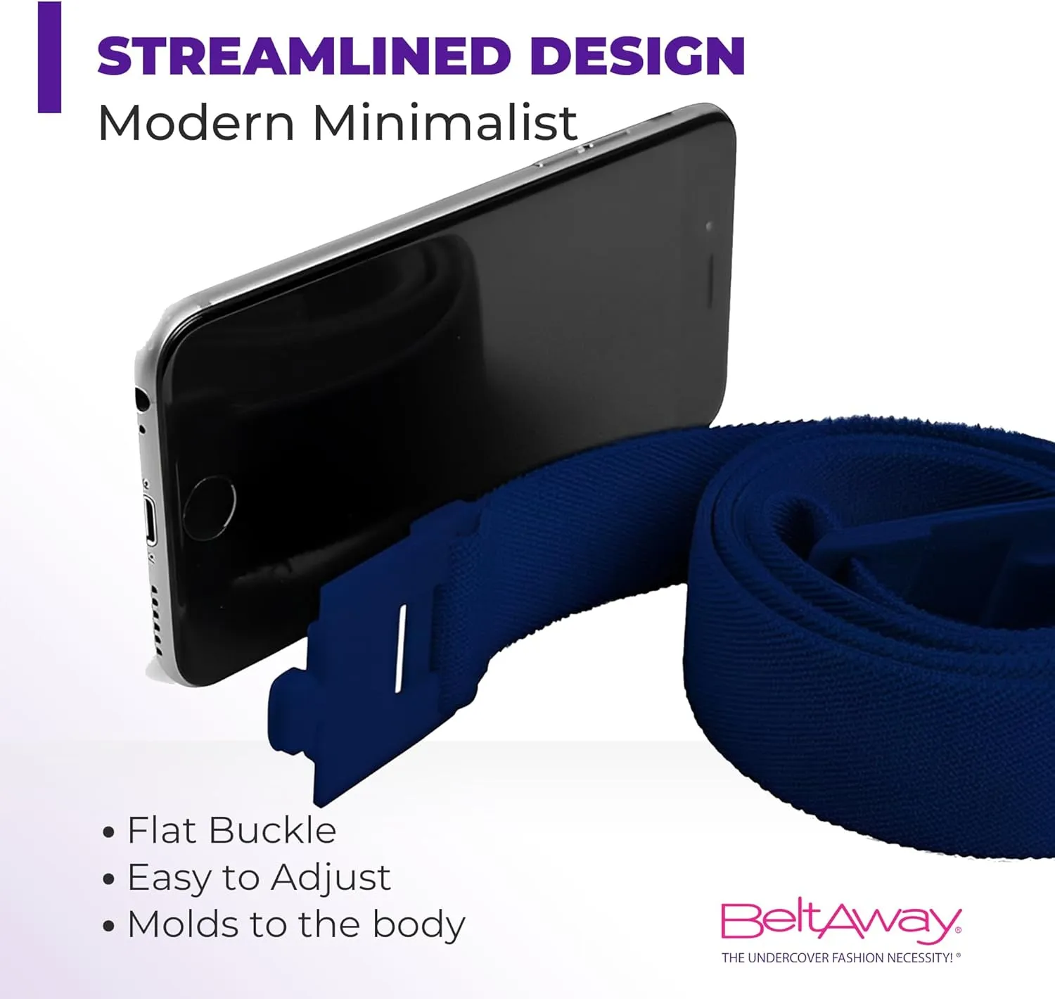 BELTAWAY Easily Adjustable Elastic Flat Buckle No Show Belts for Women – Stretch No Bulge jeans pants