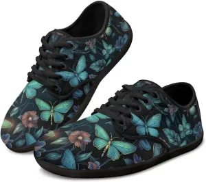 Binienty Women's Barefoot Cozy Non-Slip Wide Toe Box Lace up Tennis Sneakers Lightweight Flat Walking Shoes