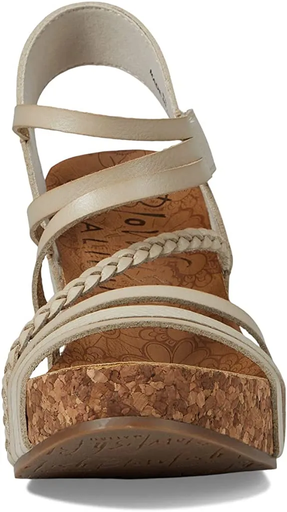 Blowfish Cut/Amazon Festive offer Malibu Rawhide Die Premium White Heidi Wedge Sands Sandals Strappy
