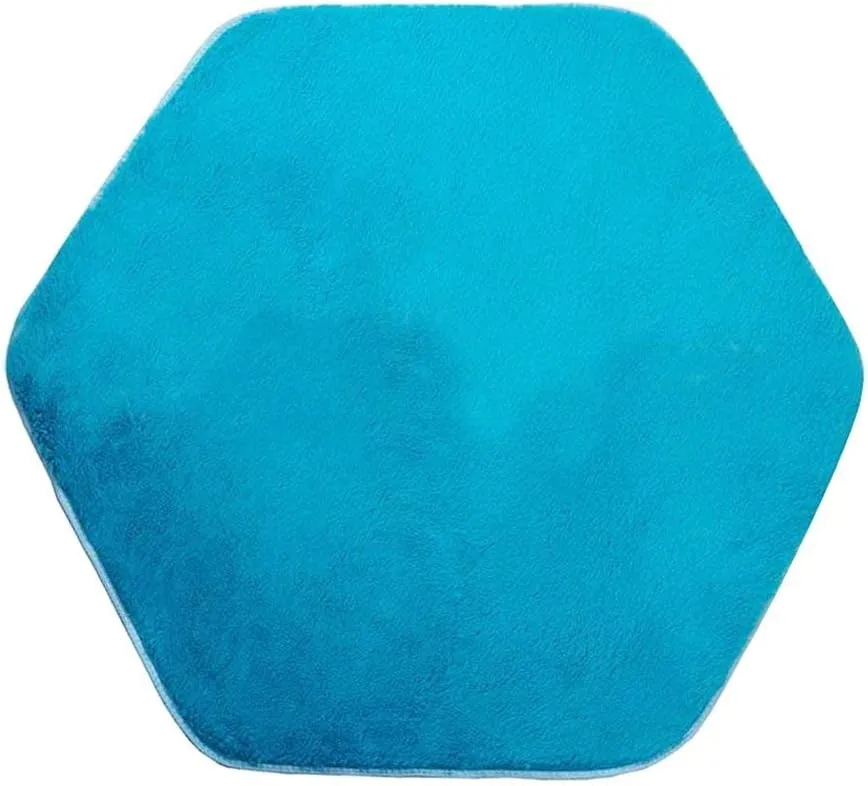 Blue Hexagonal Tent Carpet Rug | Soft & Comfortable | 55 x 47inch | Kids Playhouse Toy | Home Bedroom Cushion