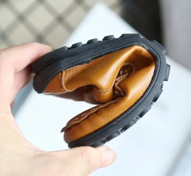 Boys Dress Loafer Shoes Leather Casual Shoes Slip-On Comfort