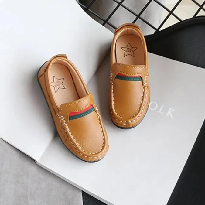 Boys Dress Loafer Shoes Leather Casual Shoes Slip-On Comfort