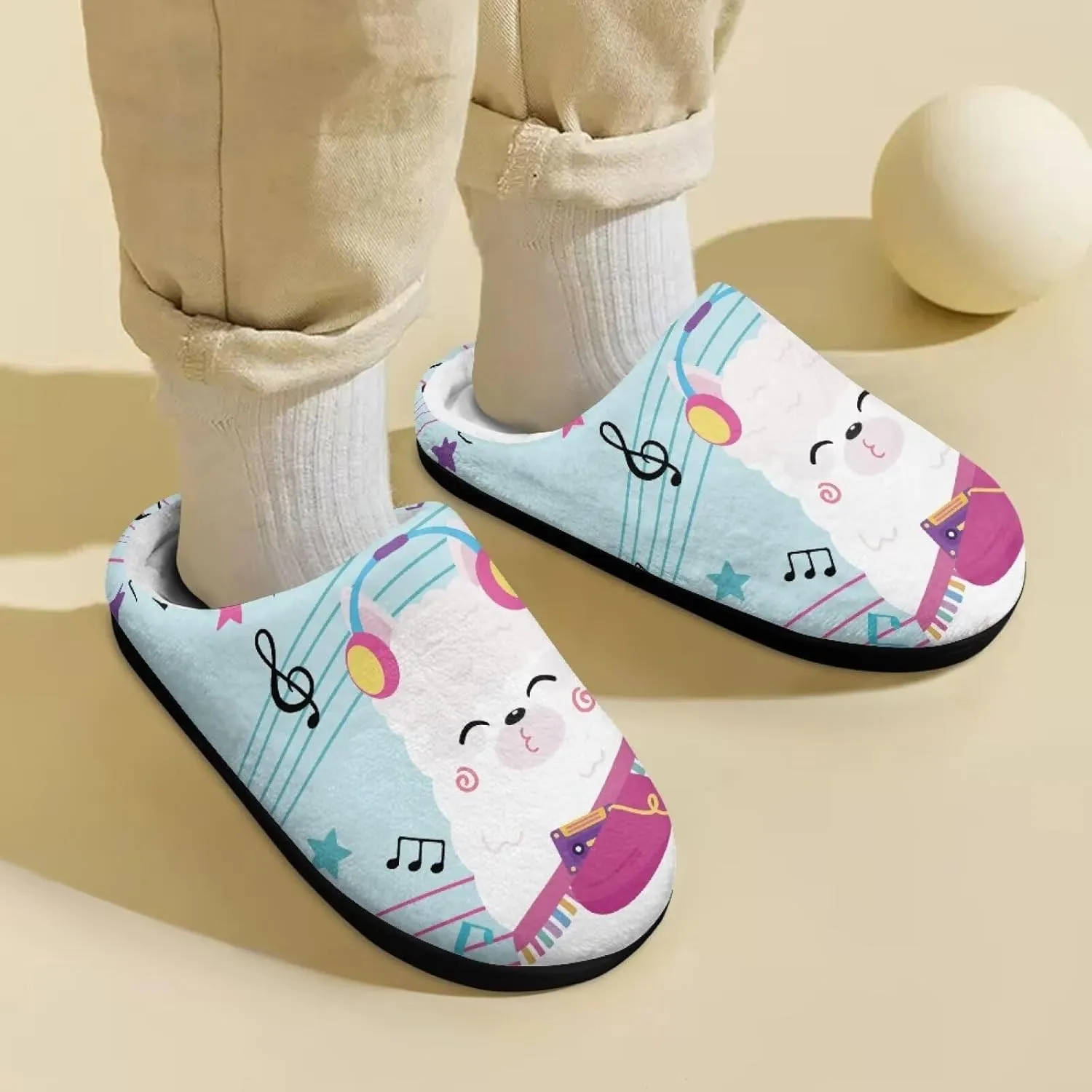 Boys Girls House Slippers Kids Animal Winter Slippers Soft Plush Warm Slippers Indoor Non Slip Fuzzy Flat Shoes Size 9-15