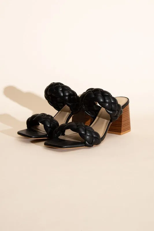 Brandy Braided Strap Mule Heels