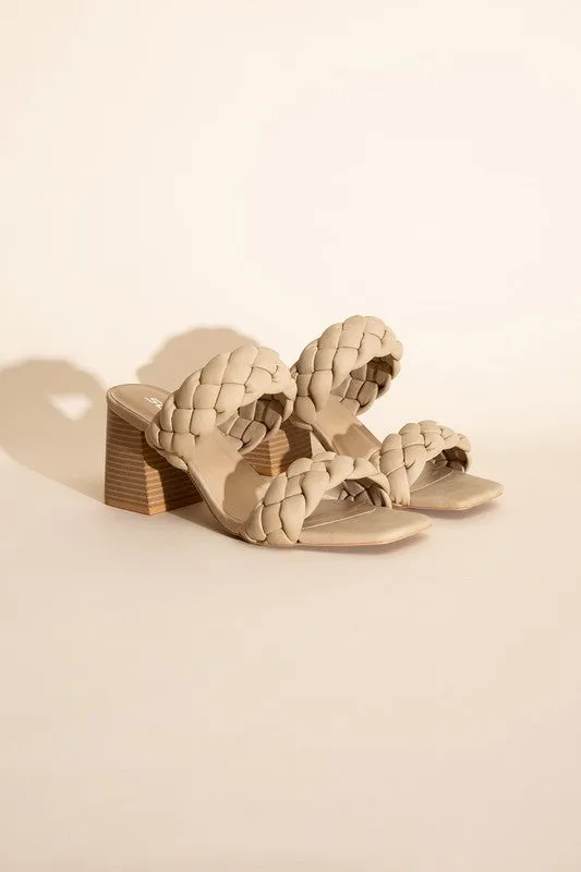 Brandy Braided Strap Mule Heels