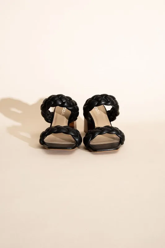 Brandy Braided Strap Mule Heels