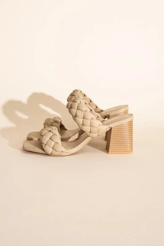 Brandy Braided Strap Mule Heels