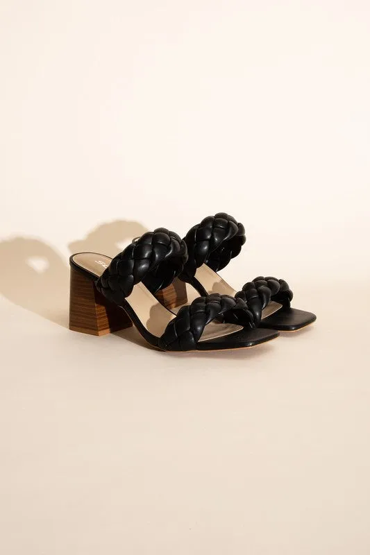 Brandy Braided Strap Mule Heels