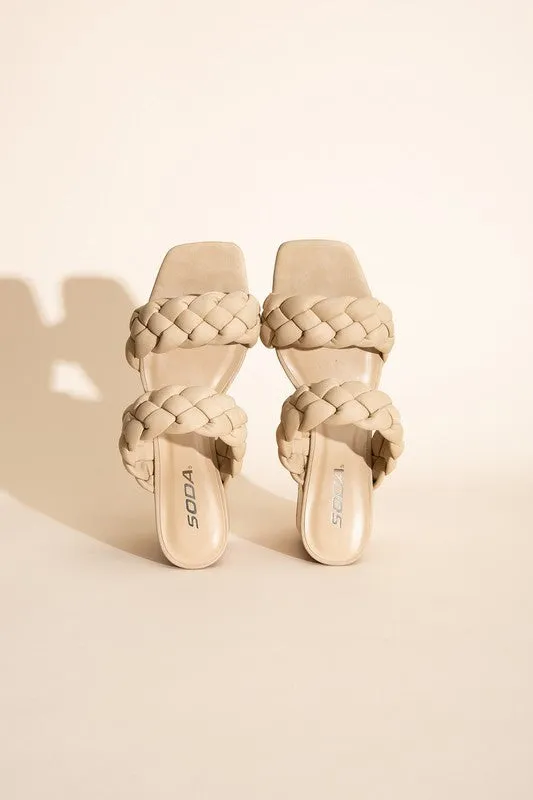Brandy Braided Strap Mule Heels