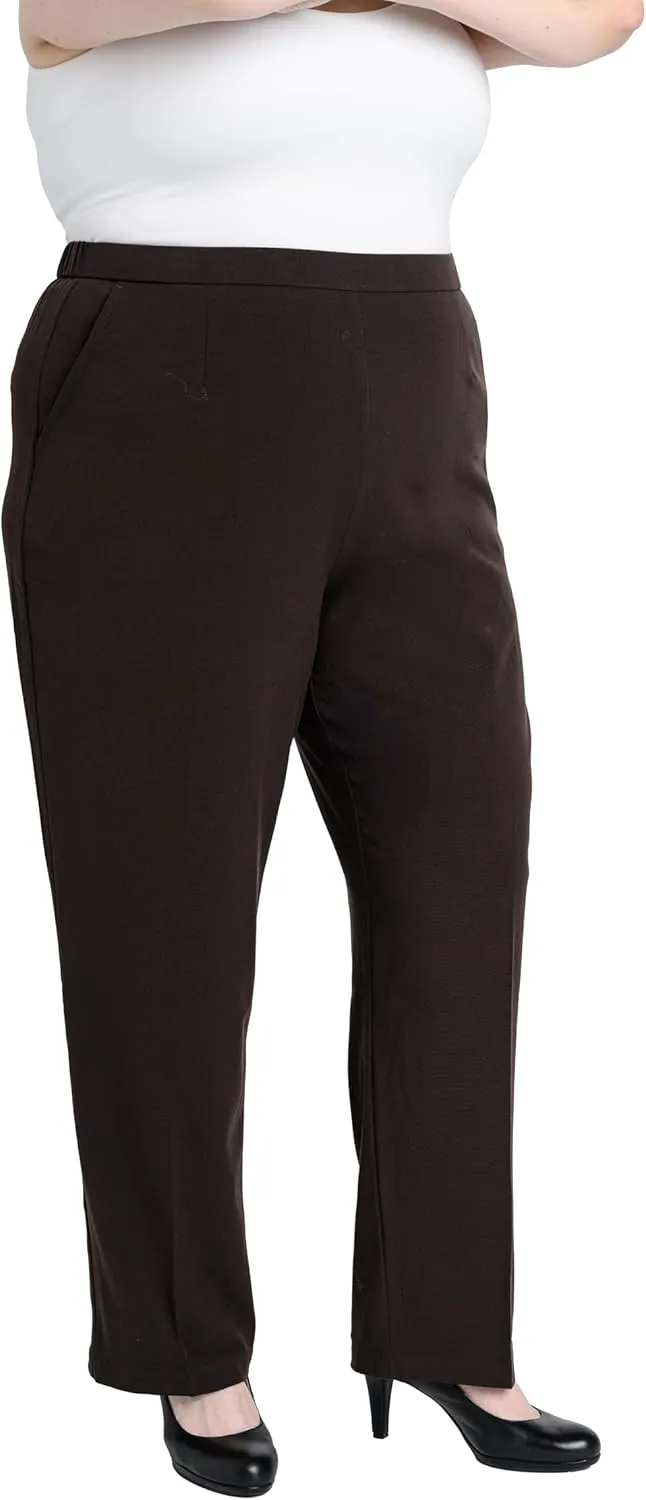 Briggs New York Women's Plus Size Pull on Dress Pant Average & Short Length