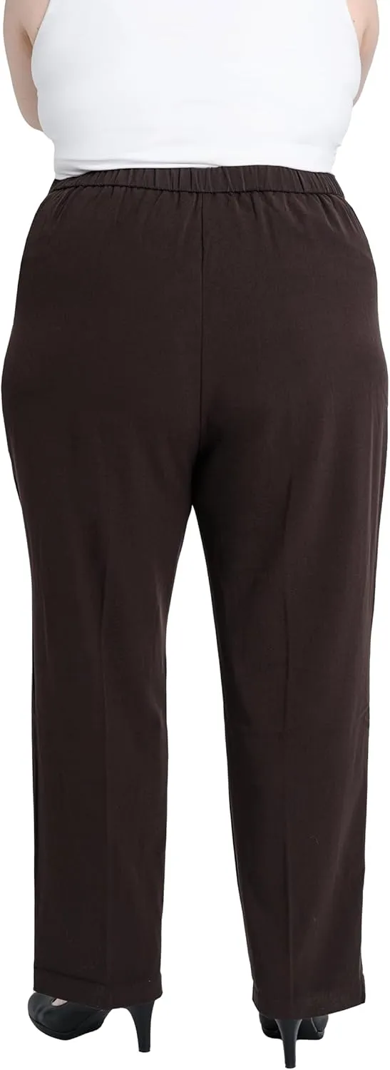 Briggs New York Women's Plus Size Pull on Dress Pant Average & Short Length
