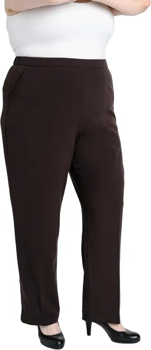 Briggs New York Women's Plus Size Pull on Dress Pant Average & Short Length