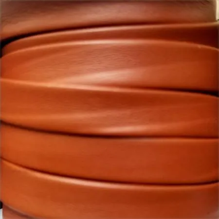 burnt orange 10 mm flat folded leather