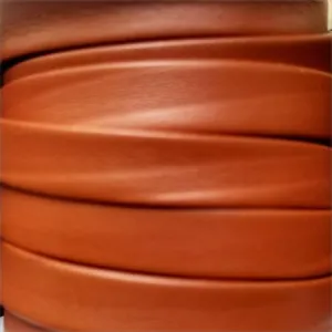 burnt orange 10 mm flat folded leather