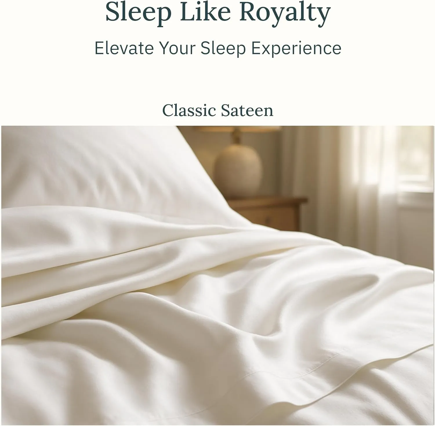 California Design Den Certified Luxury 100% Egyptian Cotton Bed Sheets - King Sheets Set with Deep Pockets, Sateen Weave, Cool and Durable Luxury Bedding Set - Creamy Ivory