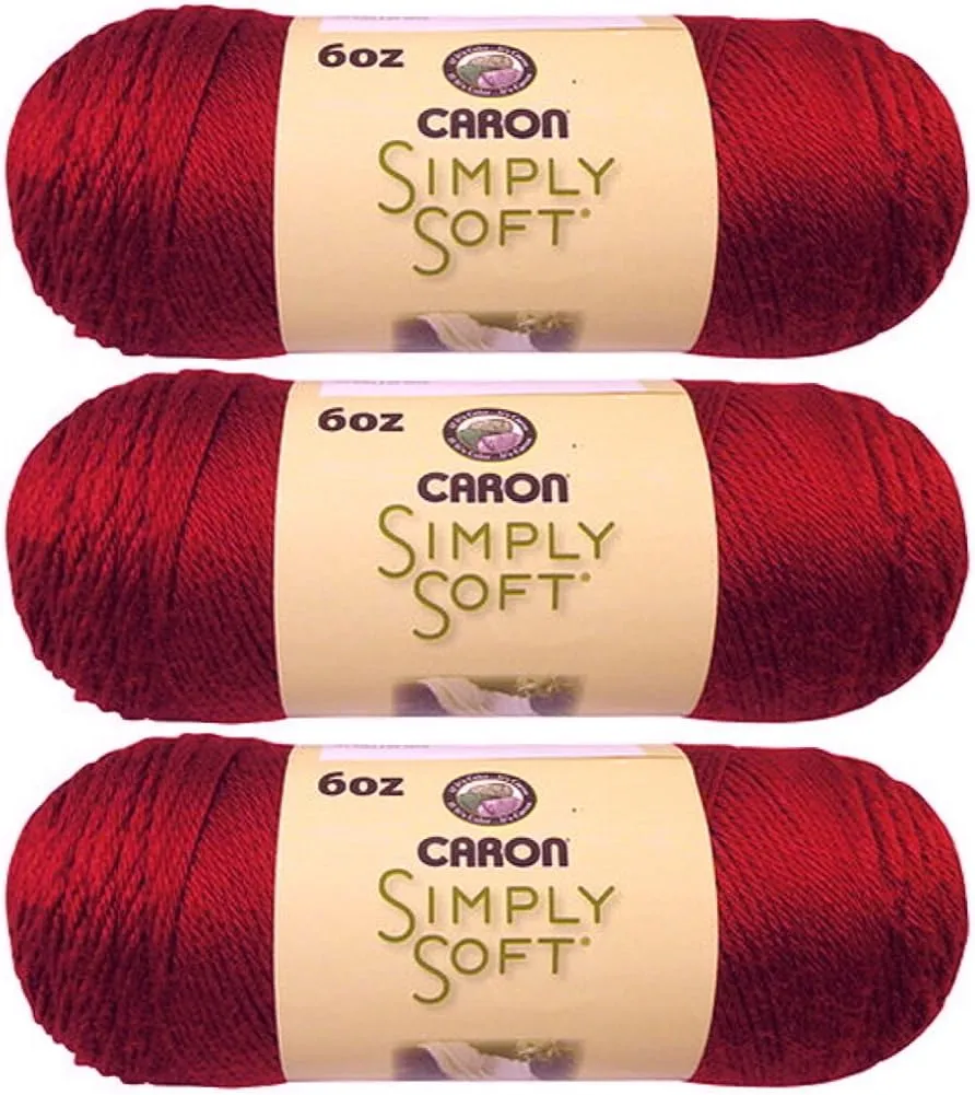 Caron - Simply Soft - Pack of 3 Solid Thread Balls 6 oz
