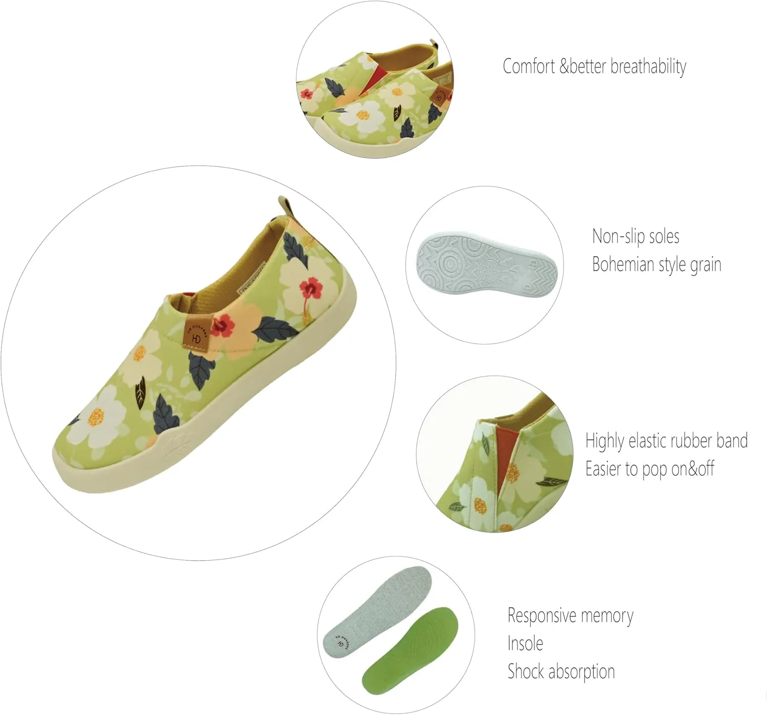 Casual Walking Shoes，Slip on Canvas，Lightweight Sneaker，Comfort Travel Loafer Stylish Printed Flat Multi Color