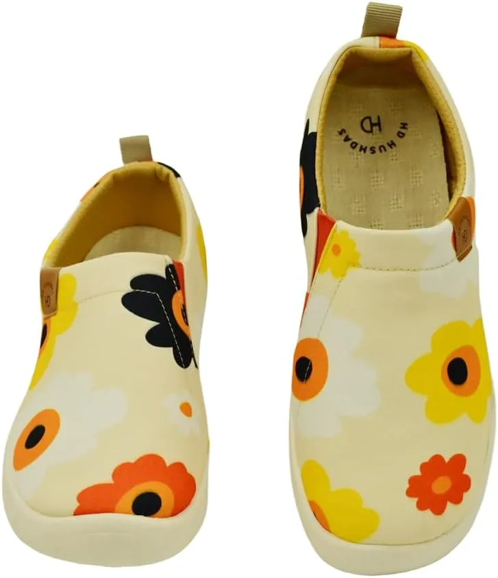 Casual Walking Shoes，Slip on Canvas，Lightweight Sneaker，Comfort Travel Loafer Stylish Printed Flat Multi Color