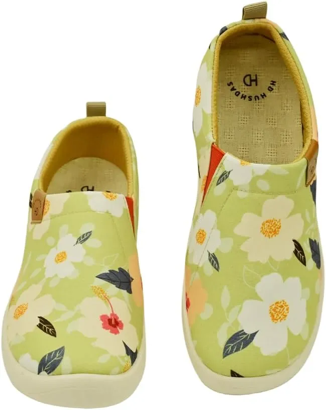 Casual Walking Shoes，Slip on Canvas，Lightweight Sneaker，Comfort Travel Loafer Stylish Printed Flat Multi Color