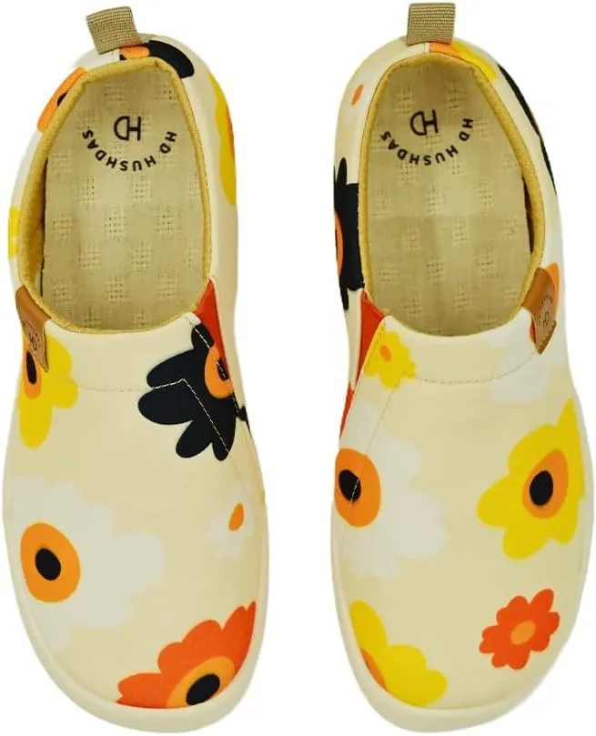 Casual Walking Shoes，Slip on Canvas，Lightweight Sneaker，Comfort Travel Loafer Stylish Printed Flat Multi Color