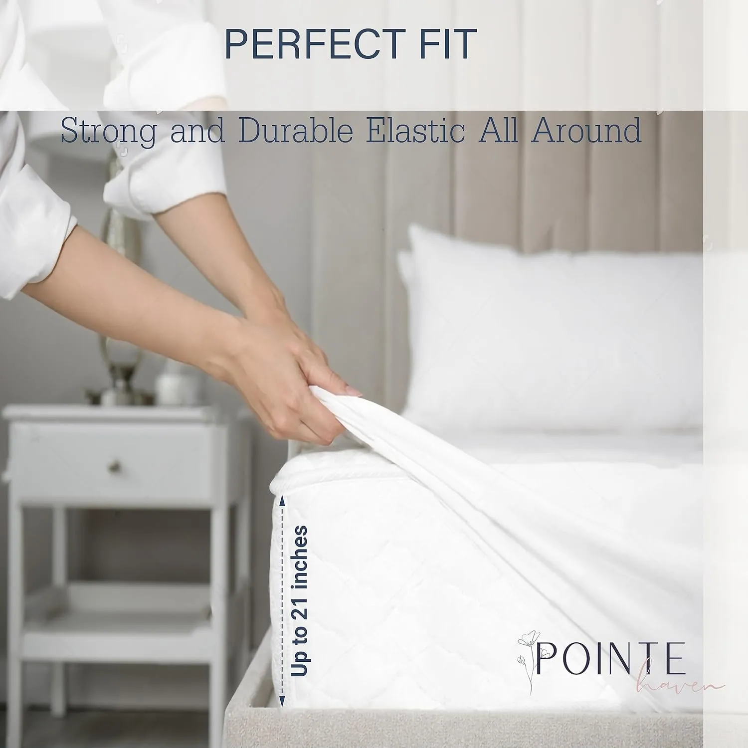 Celeste Home 610 Thread Count Pima Cotton Sheet Set, Queen, White