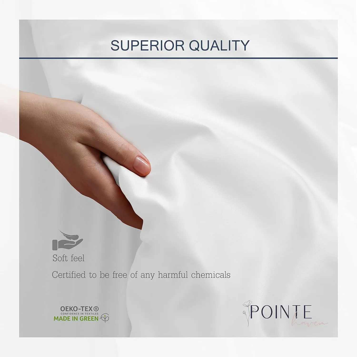 Celeste Home 610 Thread Count Pima Cotton Sheet Set, Queen, White