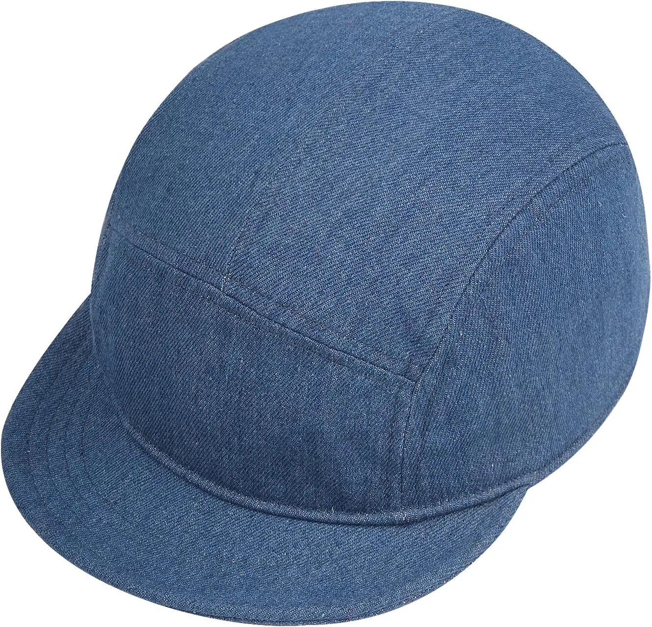 Clakllie Stylish Short Bill Hat Denim Baseball Cap Soft Flat Brim Snapback Hats Trucker Hat Casual Dad Hats Hip Hop Cadet Cap