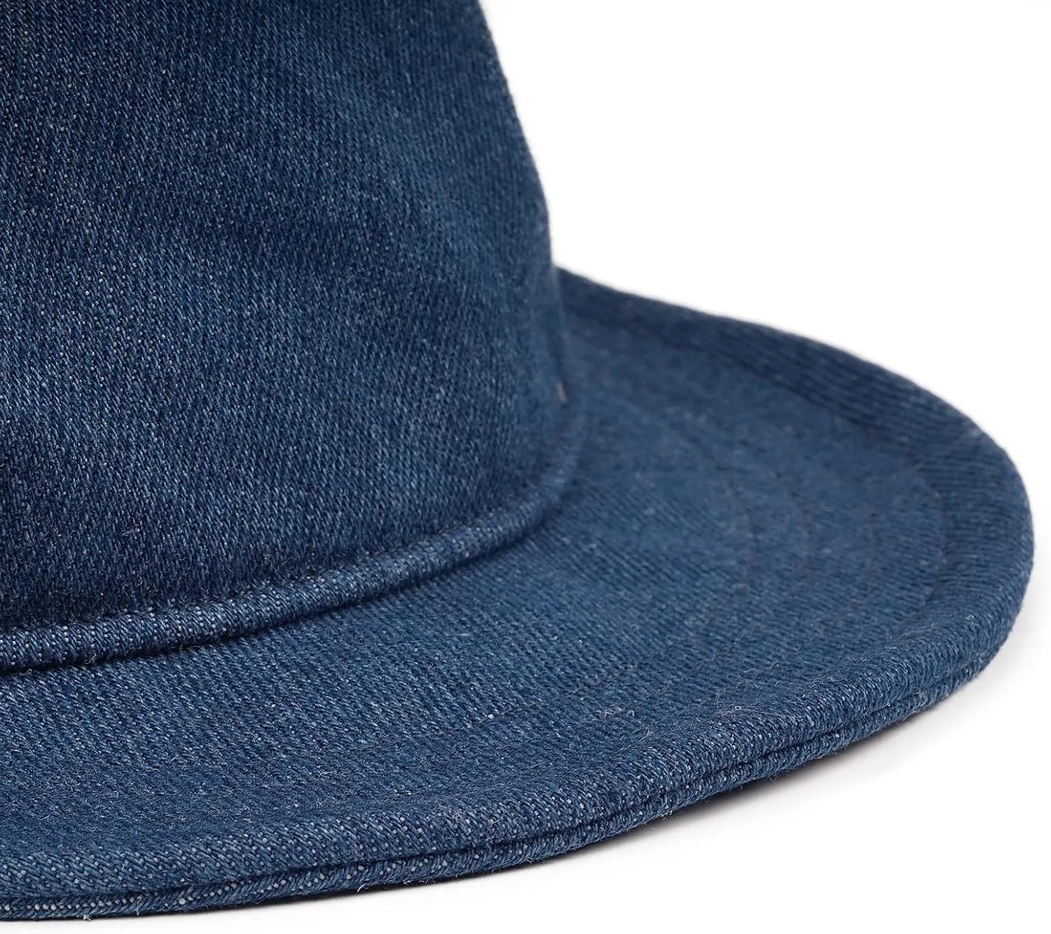 Clakllie Stylish Short Bill Hat Denim Baseball Cap Soft Flat Brim Snapback Hats Trucker Hat Casual Dad Hats Hip Hop Cadet Cap