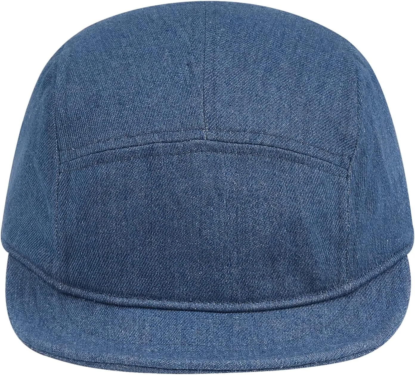 Clakllie Stylish Short Bill Hat Denim Baseball Cap Soft Flat Brim Snapback Hats Trucker Hat Casual Dad Hats Hip Hop Cadet Cap