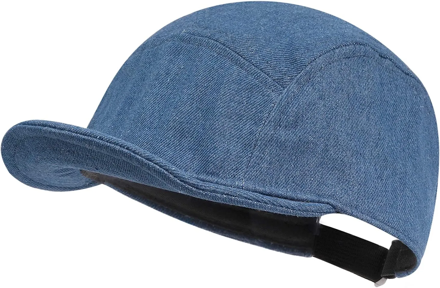 Clakllie Stylish Short Bill Hat Denim Baseball Cap Soft Flat Brim Snapback Hats Trucker Hat Casual Dad Hats Hip Hop Cadet Cap