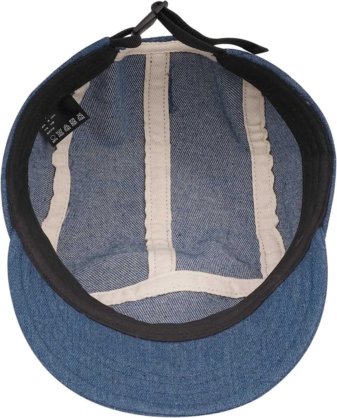 Clakllie Stylish Short Bill Hat Denim Baseball Cap Soft Flat Brim Snapback Hats Trucker Hat Casual Dad Hats Hip Hop Cadet Cap