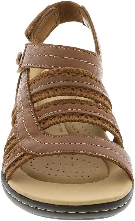 Clarks Women's Laurieann Erin Flat Sandal, Tan Combi, 7.5