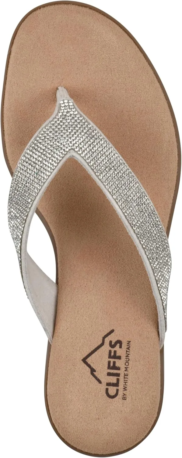 CLIFFS BY WHITE MOUNTAIN Women's Becharm Rhinestoned Thong Sandal