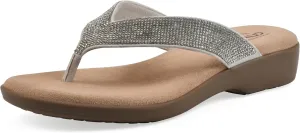 CLIFFS BY WHITE MOUNTAIN Women's Becharm Rhinestoned Thong Sandal
