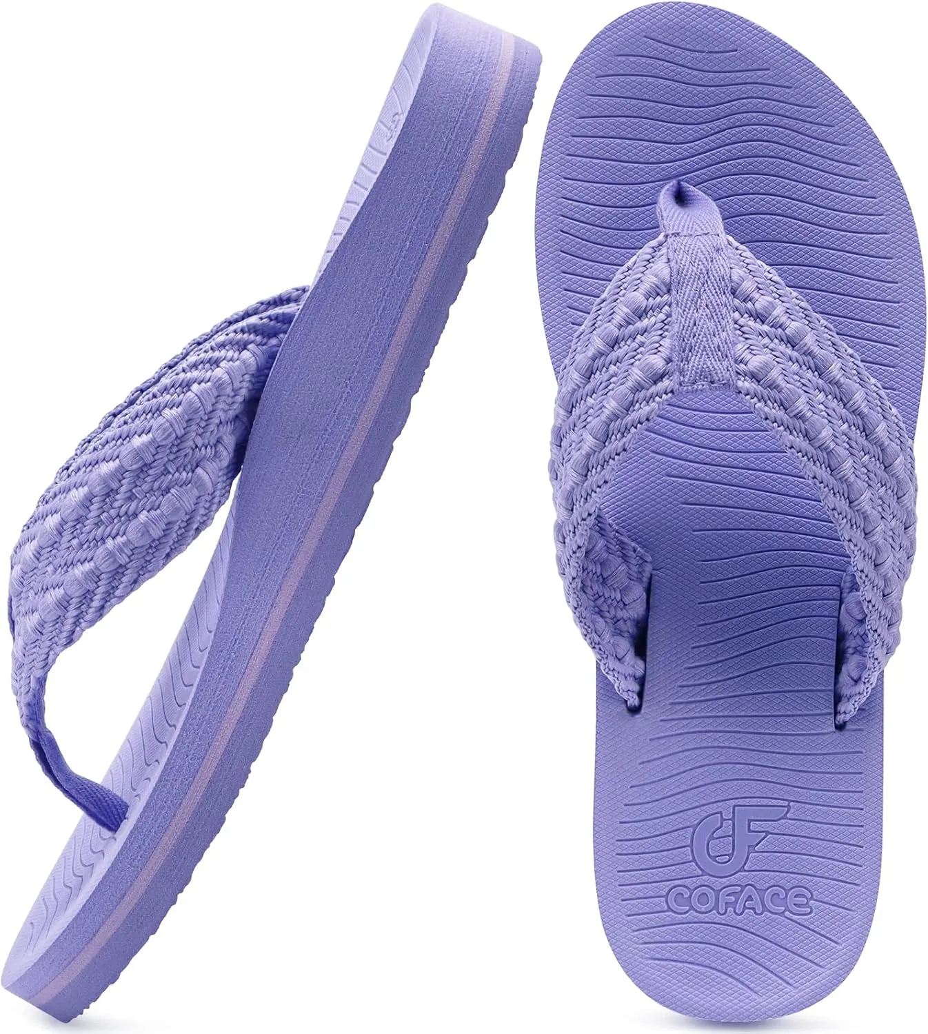 COFACE Womens Orthopedic Flip Flops Comfortable Orthotic Sandals Cushion Recovery Plantar Fasciitis Walking Slip On Ladies Flip Flops for Woman Size 5-11