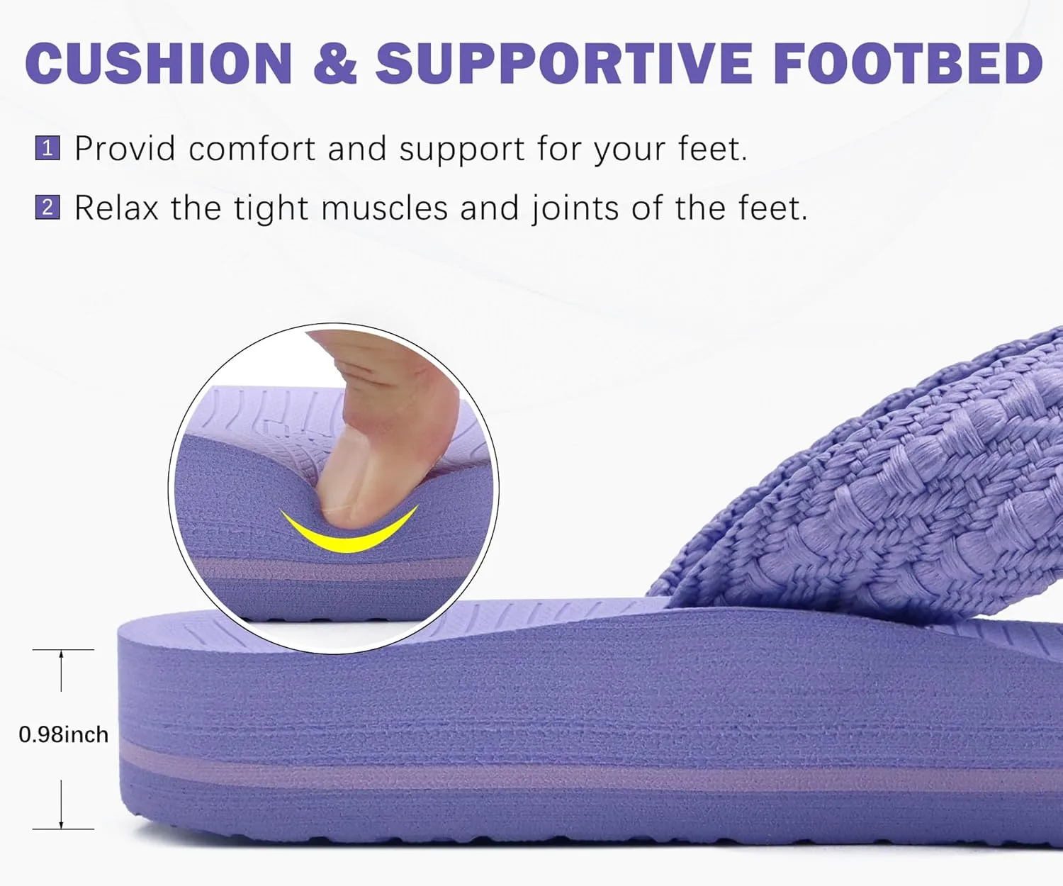 COFACE Womens Orthopedic Flip Flops Comfortable Orthotic Sandals Cushion Recovery Plantar Fasciitis Walking Slip On Ladies Flip Flops for Woman Size 5-11