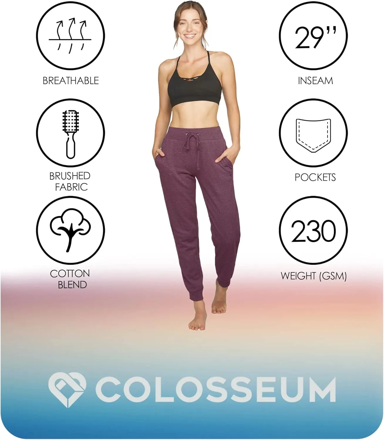 COLOSSEUM Active Women's Grace Fleece Jogger Pant with Pockets