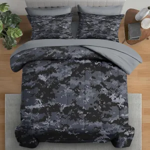 Comforter Set Twin Size, Camouflage Camo Military 5 Pcs Bedding for Kids and Adults, Navy Army Desert Bed Sheet Sets with Fitted Sheet Pillowcases & Shams for Bedroom Bed Decor