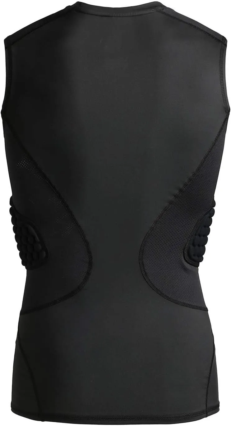 COOLOMG Mens Baseball Chest Rib Protector Adult Football Padded Compression Shirt Heart Sternum Guard for Rugby Lacrosse