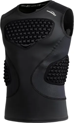 COOLOMG Mens Baseball Chest Rib Protector Adult Football Padded Compression Shirt Heart Sternum Guard for Rugby Lacrosse