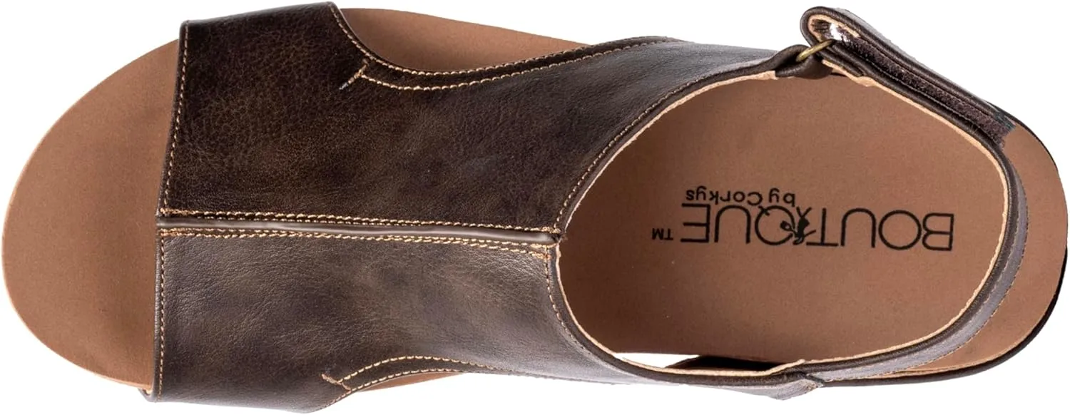 Corkys Footwear Women's Volta II Wedge Sandal - 2 Inch Cushioned Wedge, Hook & Loop Closure for Comfort & Style, Perfect for Casual & Dressy Outfits, All Day Wear