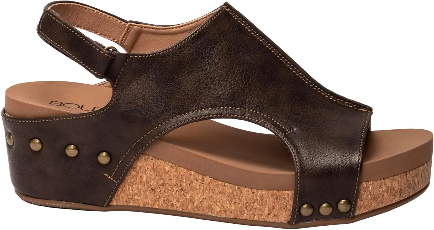 Corkys Footwear Women's Volta II Wedge Sandal - 2 Inch Cushioned Wedge, Hook & Loop Closure for Comfort & Style, Perfect for Casual & Dressy Outfits, All Day Wear