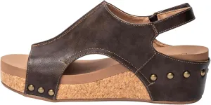 Corkys Footwear Women's Volta II Wedge Sandal - 2 Inch Cushioned Wedge, Hook & Loop Closure for Comfort & Style, Perfect for Casual & Dressy Outfits, All Day Wear