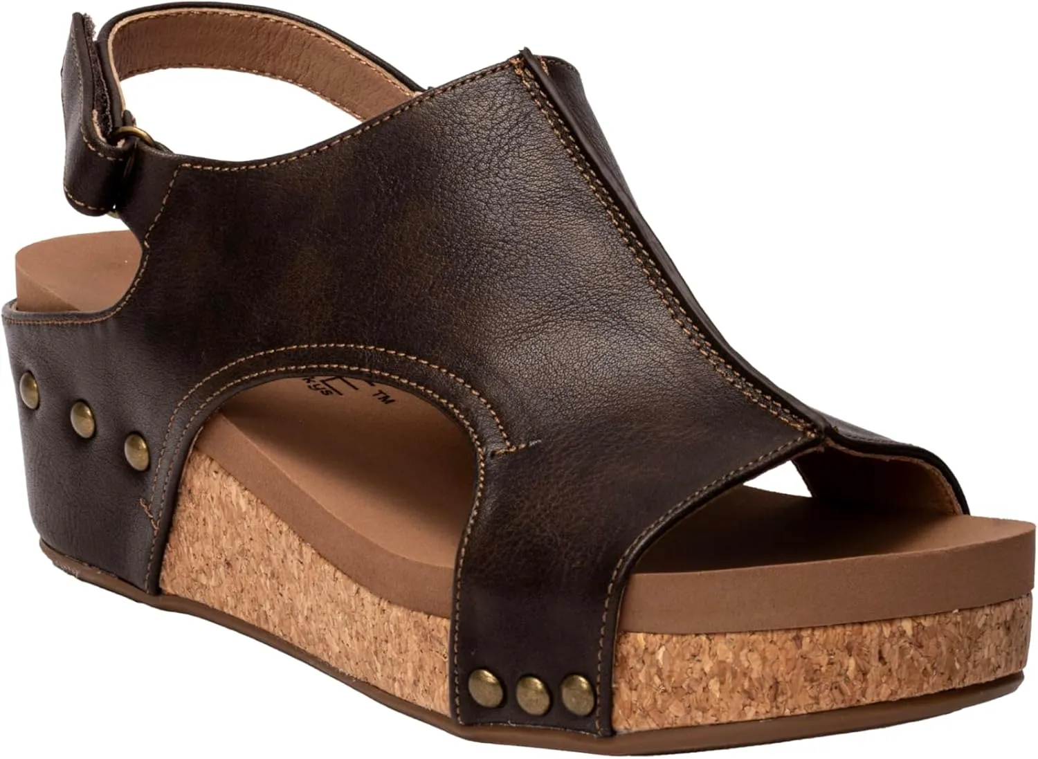 Corkys Footwear Women's Volta II Wedge Sandal - 2 Inch Cushioned Wedge, Hook & Loop Closure for Comfort & Style, Perfect for Casual & Dressy Outfits, All Day Wear