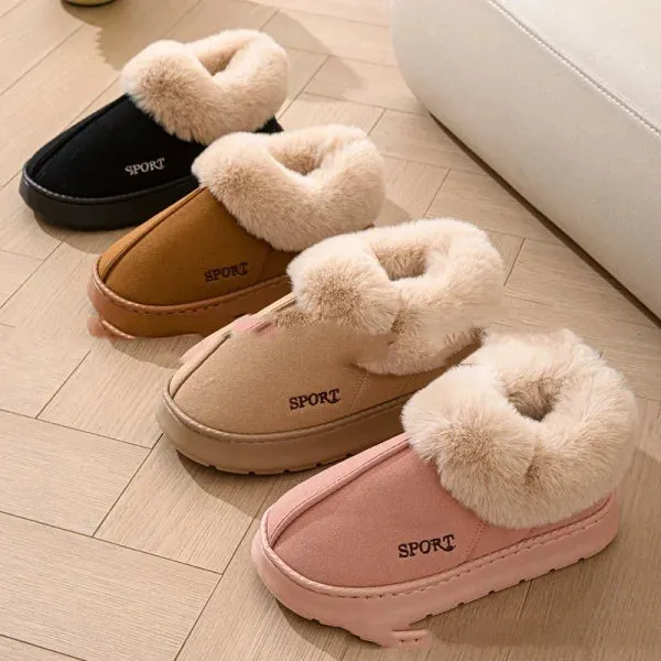 Cozy Plush Soft Slippers for Women with Non-Slip Platform and Faux Fur