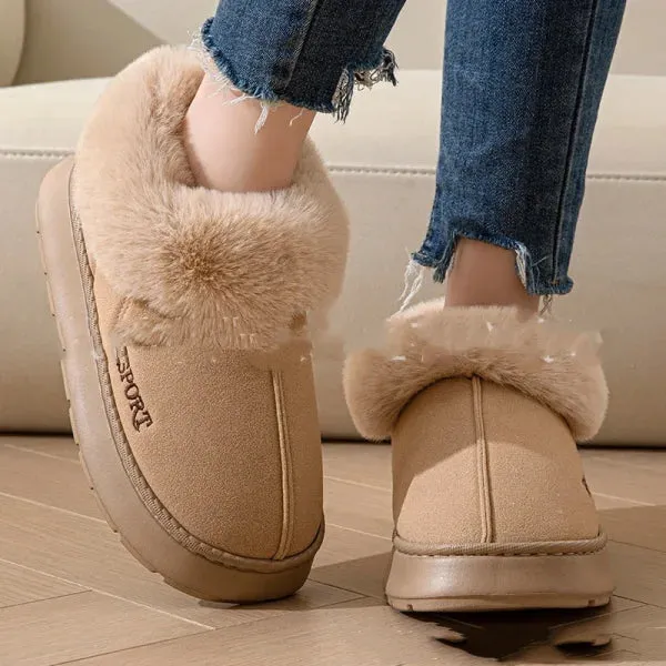 Cozy Plush Soft Slippers for Women with Non-Slip Platform and Faux Fur