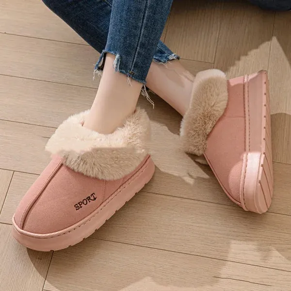 Cozy Plush Soft Slippers for Women with Non-Slip Platform and Faux Fur