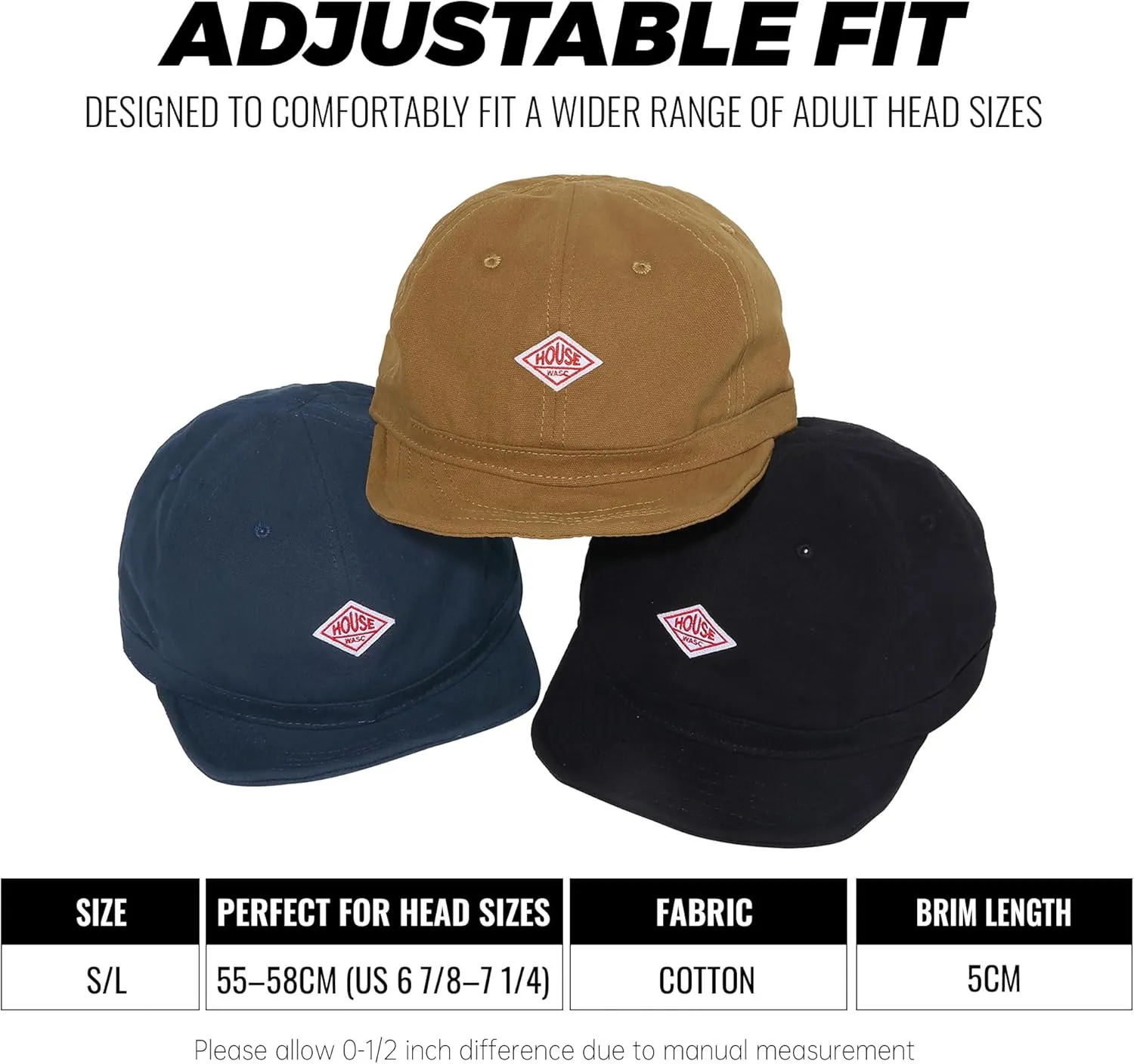 Croogo Soft Short Brim Baseball Cap Cotton Trucker Hat Men Adjustable Flat Strapback Dad Hats Flip Up Short Bill Cap Unisex