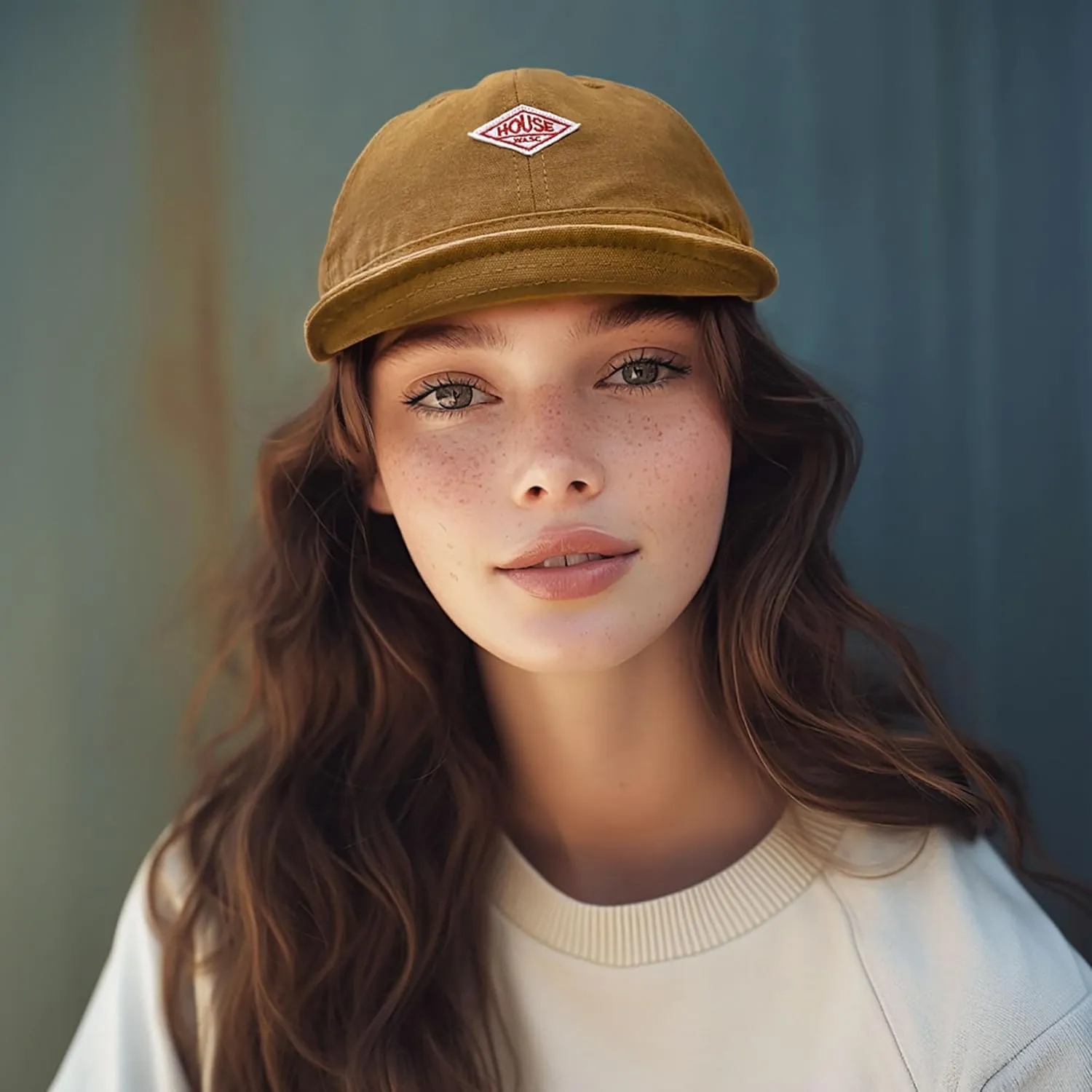 Croogo Soft Short Brim Baseball Cap Cotton Trucker Hat Men Adjustable Flat Strapback Dad Hats Flip Up Short Bill Cap Unisex
