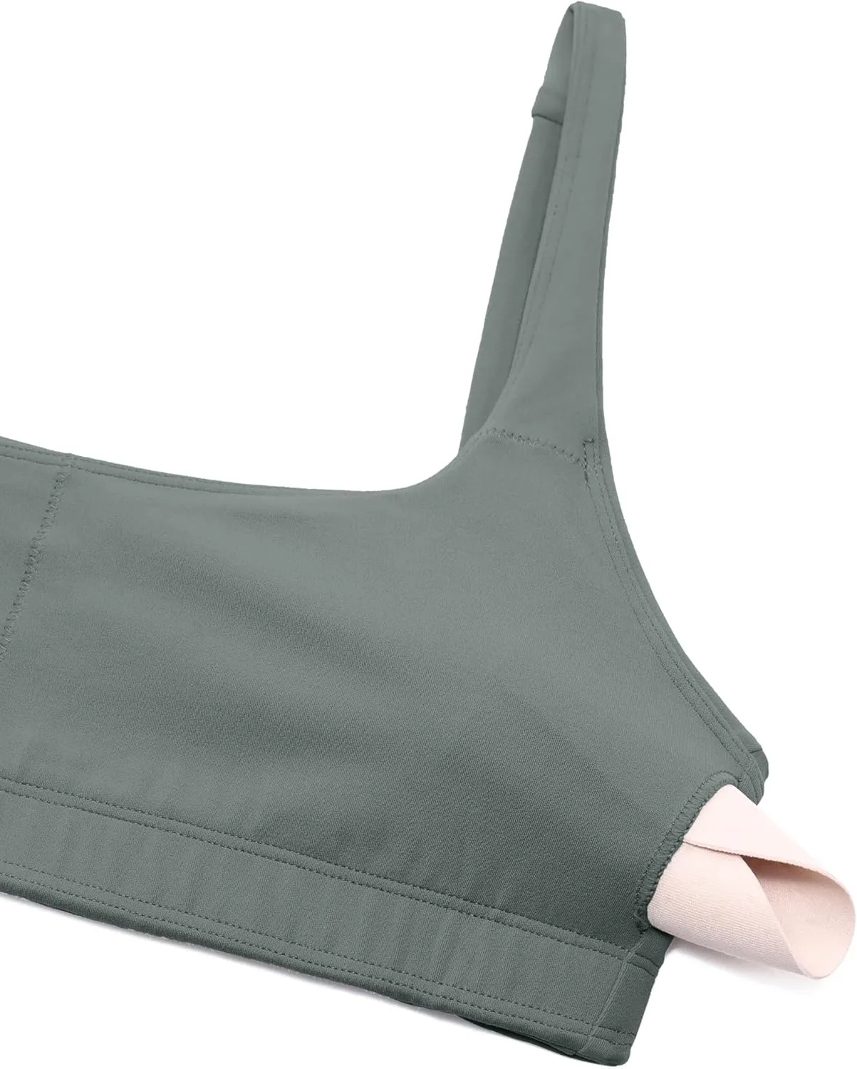 CRZ YOGA Butterluxe Spaghetti Strap Sports Bras for Women - Square Neck Yoga Wireless Low Coverage Padded Cami Crop Top
